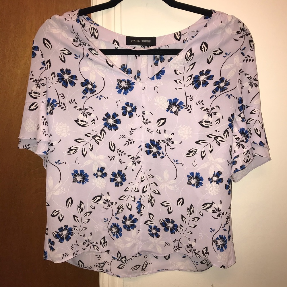 IVANKA Floral Sheer Top